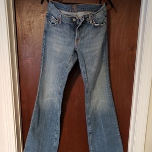 7 For All Mankind Blue Flare Jeans